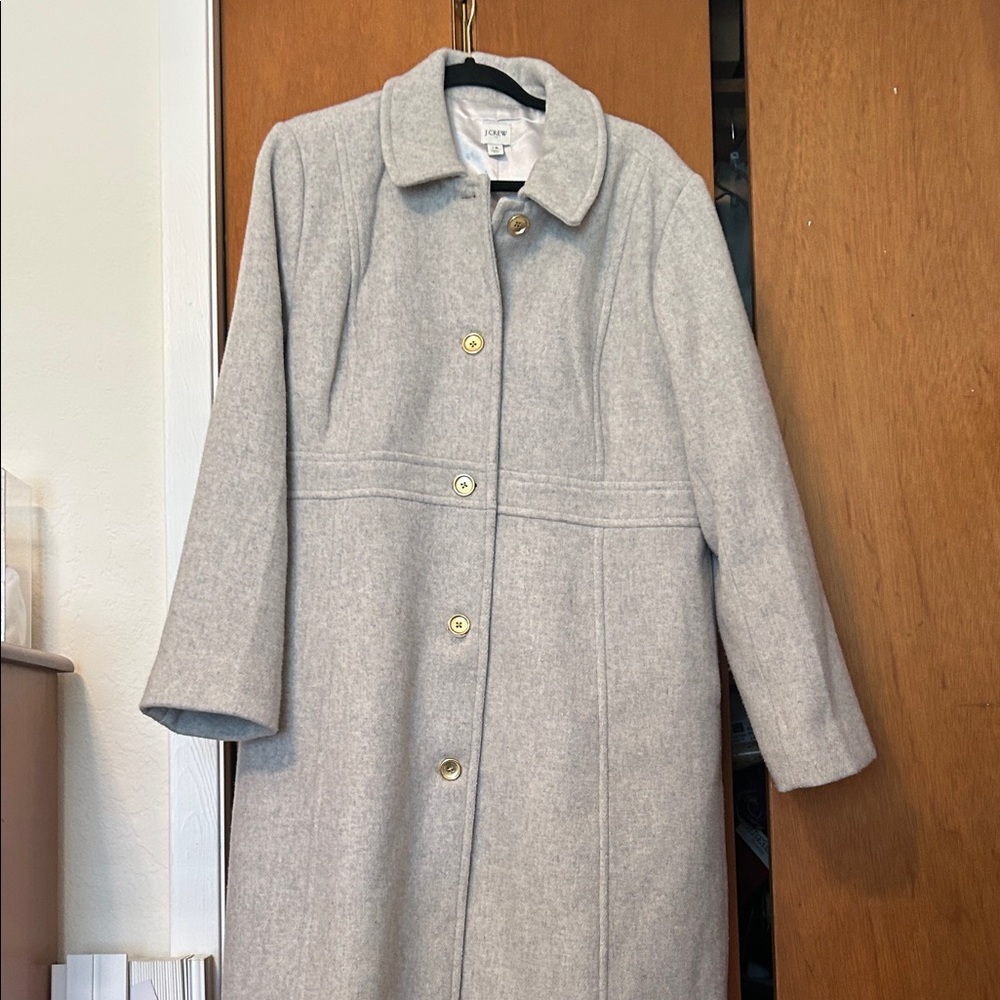 J. Crew Light Gray Wool-Blend Pea Coat